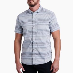 KUHL The Intriguer Striped Short Sleeve Snap Shirt Size XXL